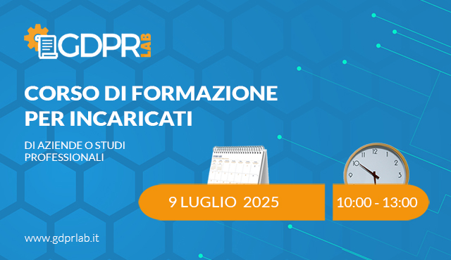 Corso di formazione incaricati privacy 9/07/2025
