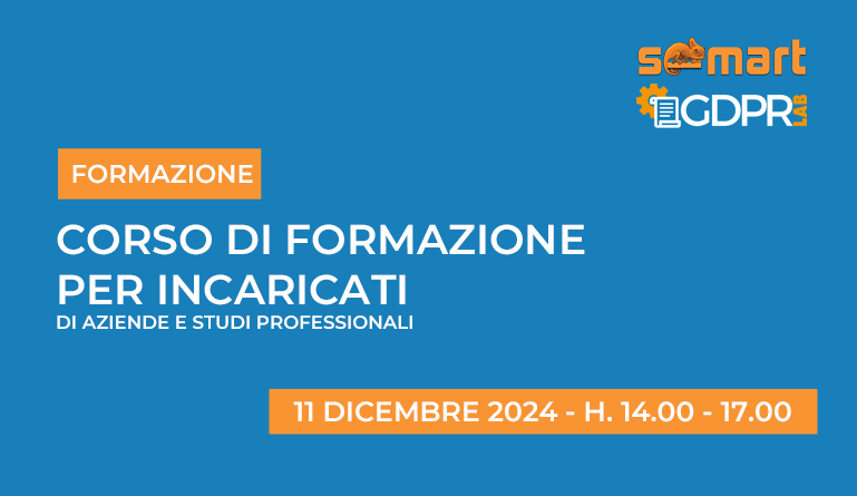 Corso di formazione incaricati 11 dicembre 2024 ore 14.00 - 17.00