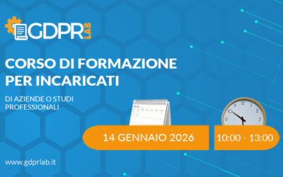 Corso di formazione incaricati privacy 14/01/2026