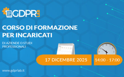 Corso di formazione incaricati privacy 17/12/2025
