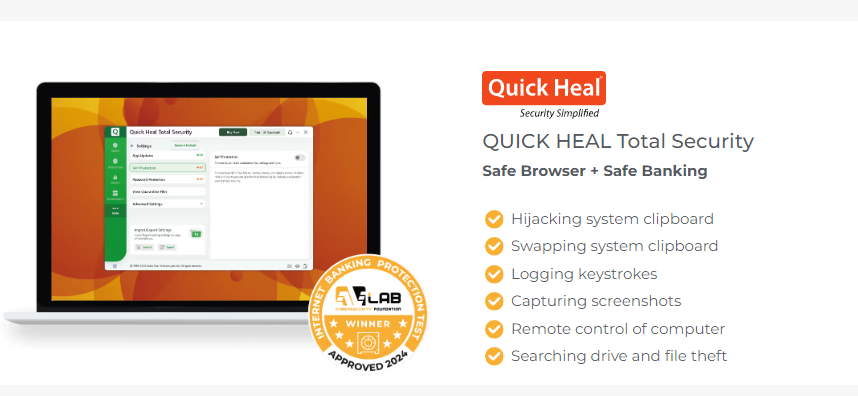 Quick Heal riceve la certificazione di AVLab per la sicurezza offerta per il banking e i pagamenti online