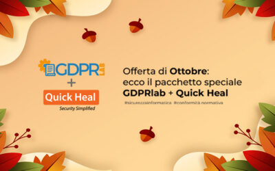 Offerta di Ottobre: ecco il pacchetto speciale GDPRlab + Quick Heal