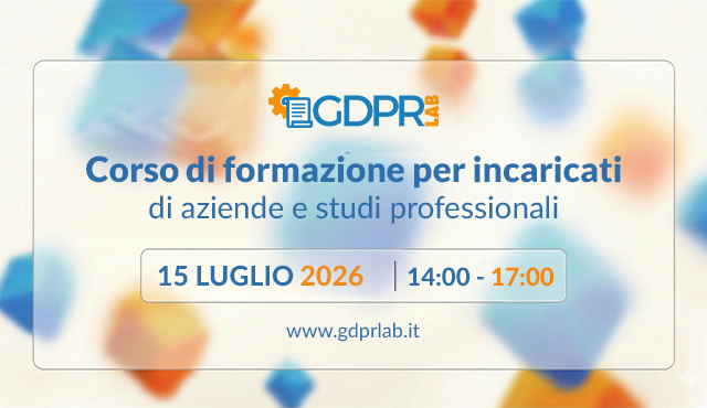 Corso di formazione incaricati privacy 15/07/2026